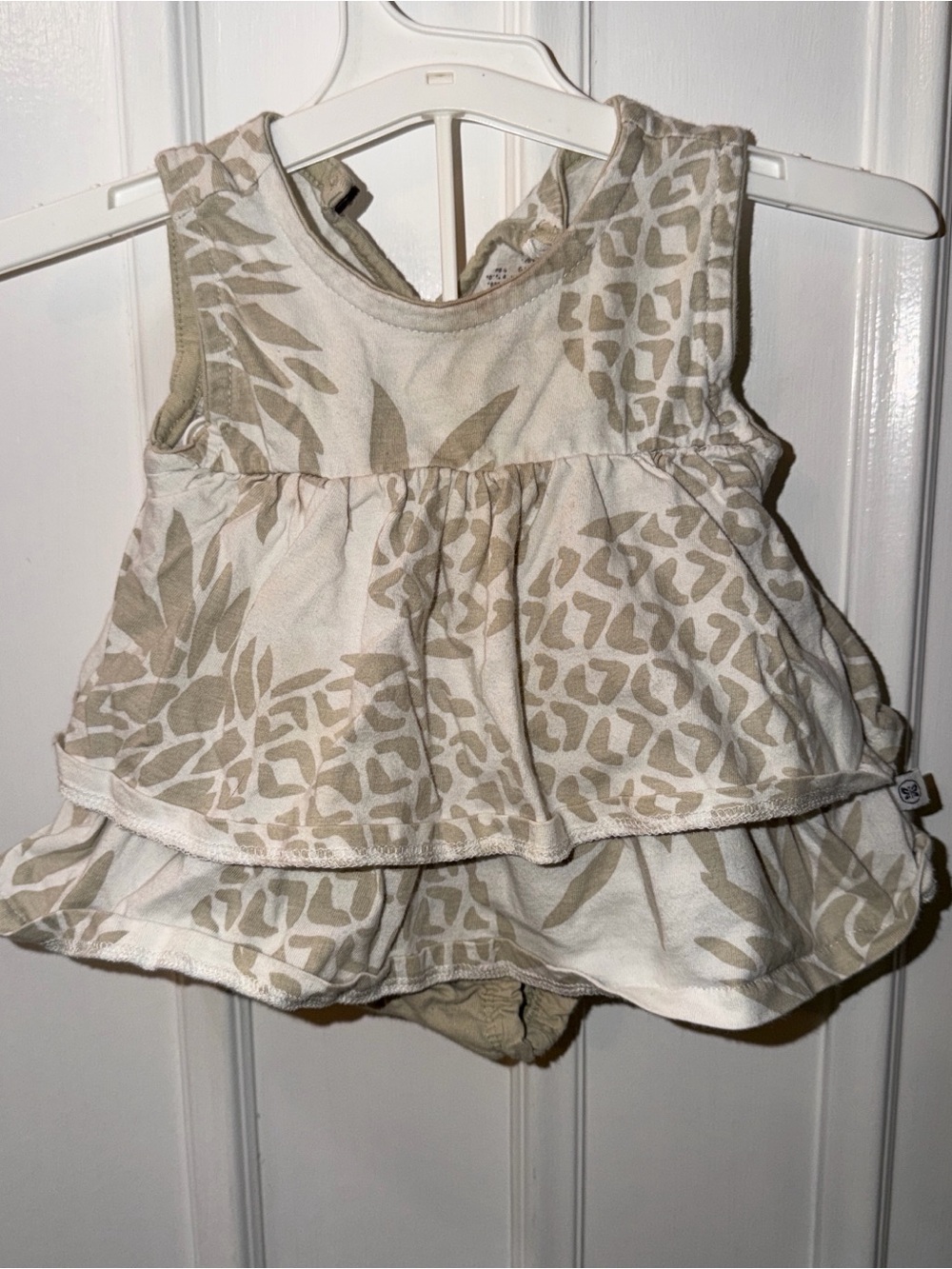 Cream and Tan Girls' Matching Set